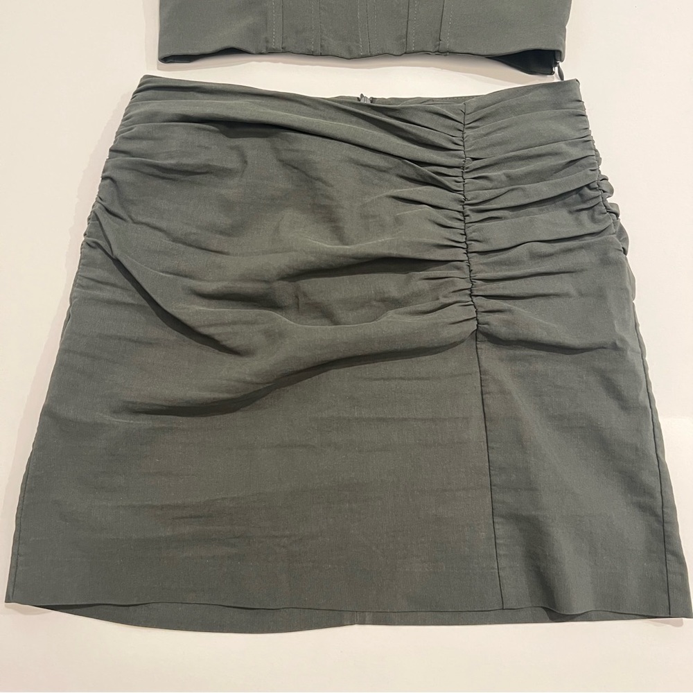 Corset top and skirt set in dark green - Picture 3 of 4